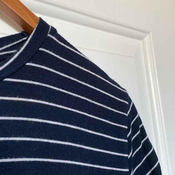 Zara Blue & White Striped Short Sleeve Shirt - Picture 3 of 3